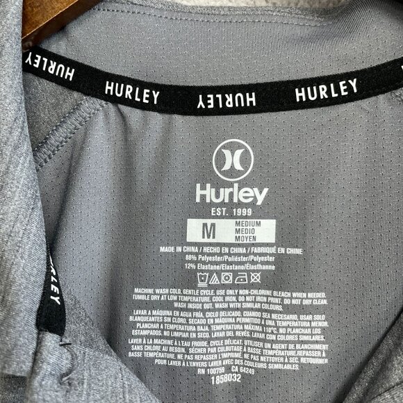NEW Hurley Men's M Performance Stretch Polo Golf Shirt Gray UPF 30 - Picture 4 of 8